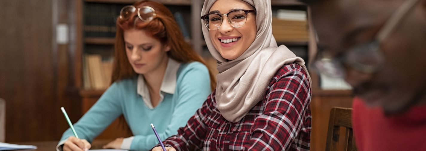 A group of students studying A group of students studying